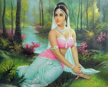 インド人 Painting - 最愛のインド王を待つシャクンタラ